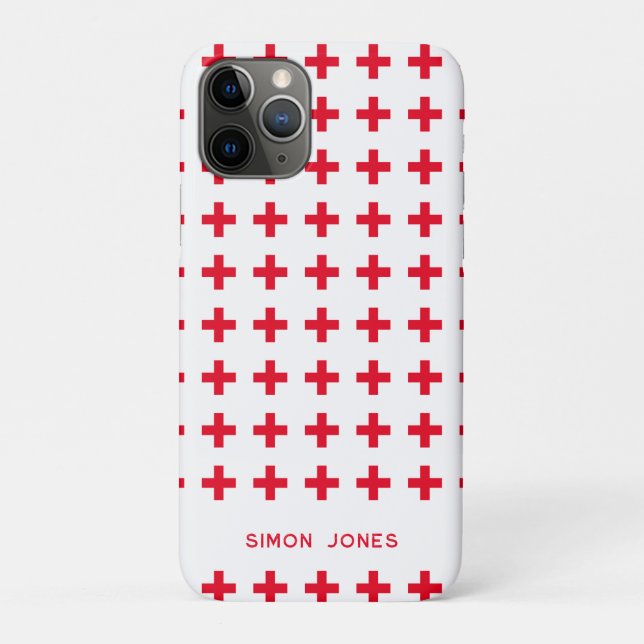 Para iPhone 11 Pro Capa de telefone médica com nome (Verso)