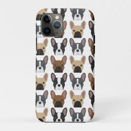 Para iPhone 11 Pro Capa de telefone Padrão do Bulldog Francês