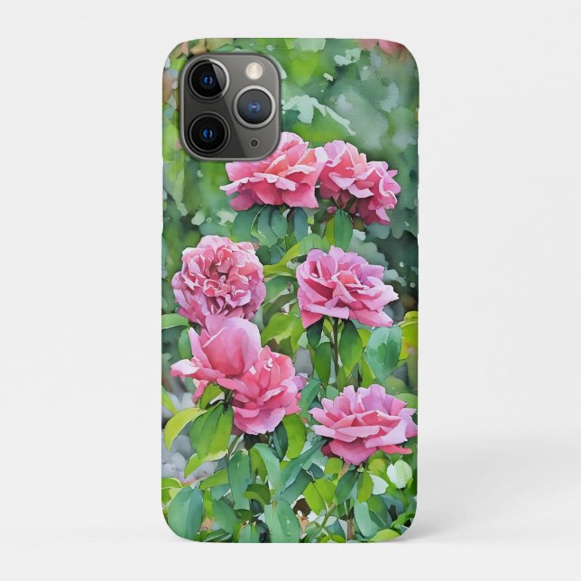 Para iPhone 11 Pro Capa de telefone Rosa de Jardim de Rosas Rosa (Verso)