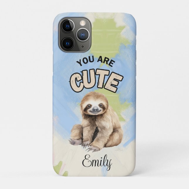 PARA iPhone 11 PRO CAPA DE TELEFONE SLOTH PERSONALIZADA (Verso)
