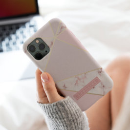 Para iPhone 11 Pro Dourada Capa de telefone Marble Modern Rosy