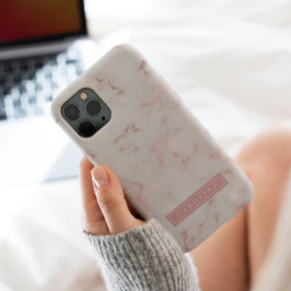 Para iPhone 11 Pro Dourada Capa de telefone Marble Modern Rosy