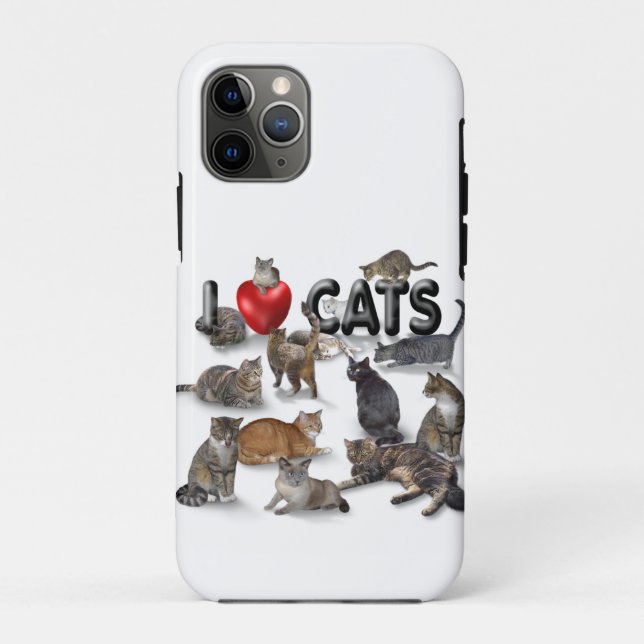 Para iPhone 11 Pro Eu adoro gatos 😻 Capa de telefone (Verso)