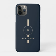 Luxo Monograma Inicial Dourado Midnight Navy capa 