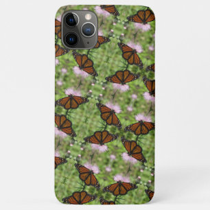 Para iPhone 11 Pro Max Borboletas Monarca na Capa de telefone rosada