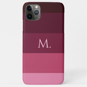 Para iPhone 11 Pro Max Capa de telefone com listras e nome personalizado