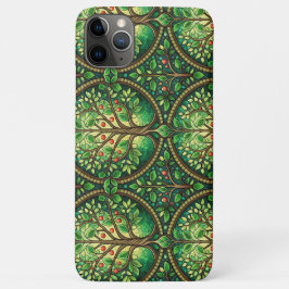 Para iPhone 11 Pro Max Capa de telefone com um verde e marrom intrincado 