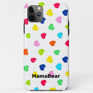 Para iPhone 11 Pro Max Capa de telefone de Corações Coloridos