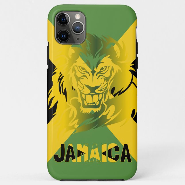 Para iPhone 11 Pro Max Capa de telefone do Leão de Bandeira jamaicano (Verso)