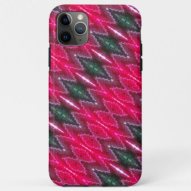 Para iPhone 11 Pro Max Capa de telefone - Padrão caleidoscópico vermelho (Verso)
