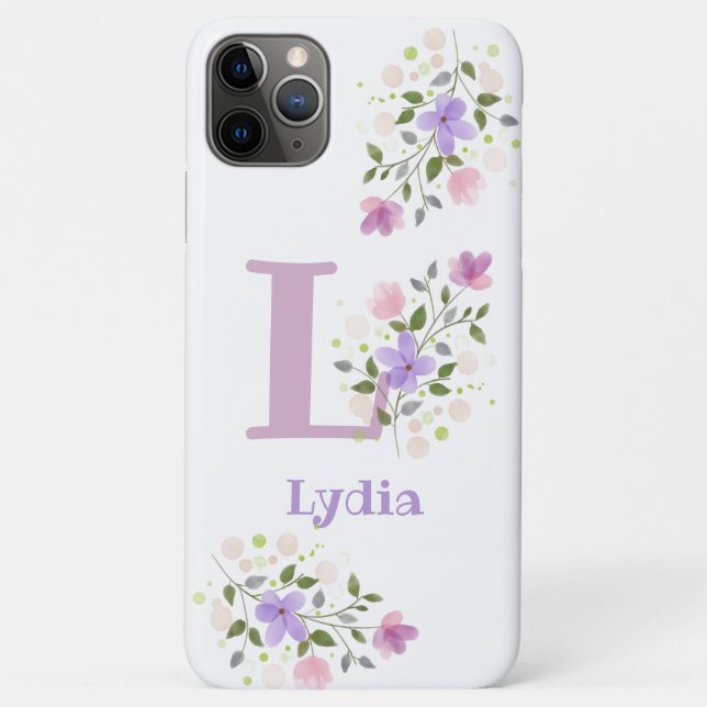 Para iPhone 11 Pro Max Nome do Plus Inicial da capa de telefone - Design  (Verso)