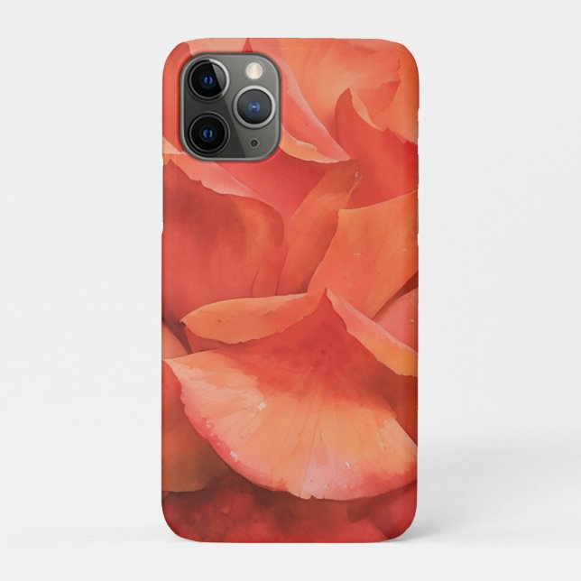 Para iPhone 11 Pro Rosa de Laranja Petais Estilo de Aquarela Capa de  (Verso)