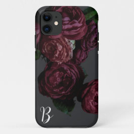 Para iPhone 11 Rosa Floral Escuro Elegante - Capa de telefone Mon
