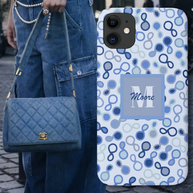 Para iPhone 11 Sala Híbrida - Capa de telefone Azul (Hybrid Paisley – Blue Ombre Phone Case by Leapfroglisics)