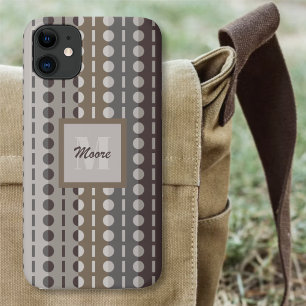 Para iPhone 11 Stripes Pleadas - Capa de telefone de Mão Marrom