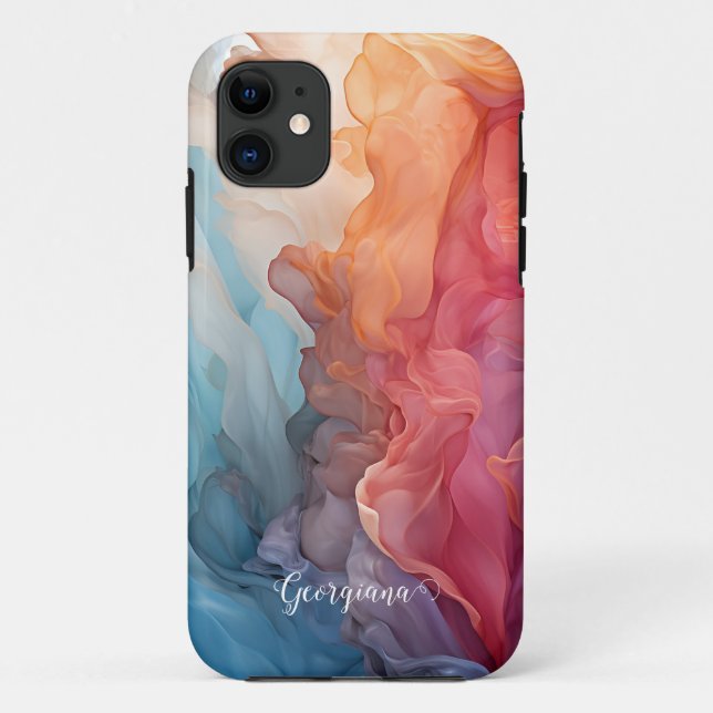 Para iPhone 11 Sunset Personalizado na Capa de telefone de Tinta  (Verso)