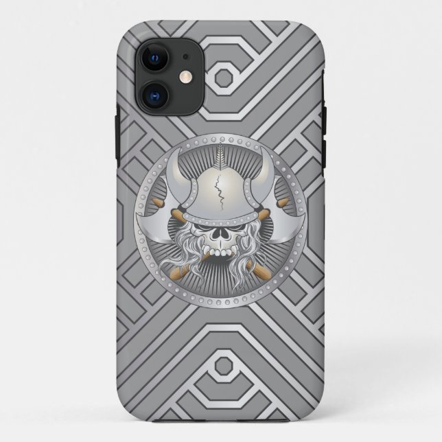 Para iPhone 11 Viking Warrior Skull Case-Mate capa do ipod touch (Verso)