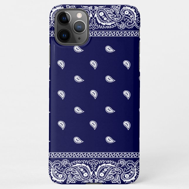 Para iPhone Capa de telefone Azul Bandana (Verso)