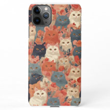 Capa de telefone do padrão de gatos