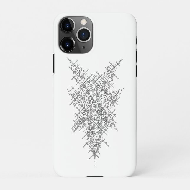 Para iPhone Capa de telefone Geométrico de Tinta Preta (Verso)