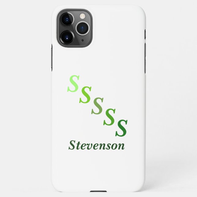 Para iPhone Capa de telefone - Letras Verdes e Nome (Verso)