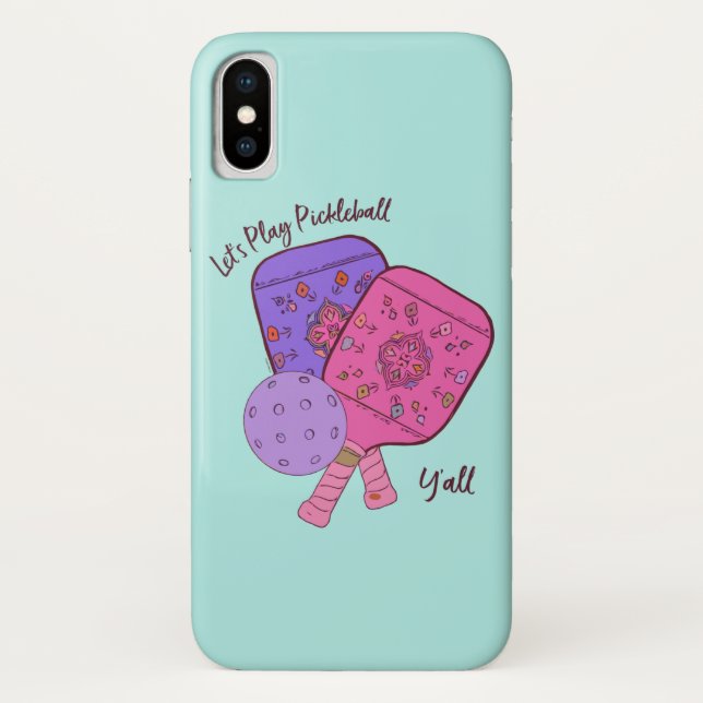 Para iPhone, Case-Mate Boho inspirou a capa de telefone do Pickleball por (Verso)