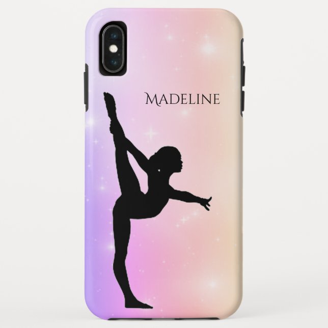 Para iPhone, Case-Mate Capa de Celular de Ginástica c/ Nome da Ginasta (Verso)
