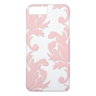 Capa iPhone 8 Plus/7 Plus Capa de iPhone 7 Plus Damásco Floral Rosa