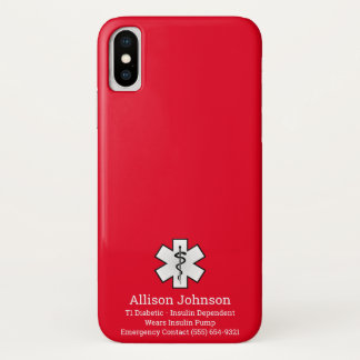 Para iPhone Da Case-Mate Capa de telefone de Alerta Médico Personalizado