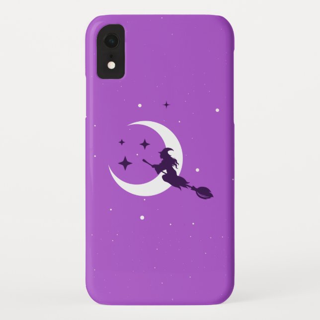 Para iPhone, Case-Mate Capa de telefone de bruxa voadora / Roxo (Verso)