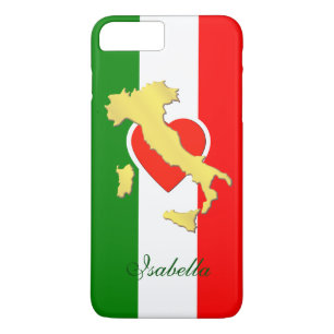 iPhone 8 Plus/7 Plus Capa de telefone de Sinalizador Italiano do Mapa D
