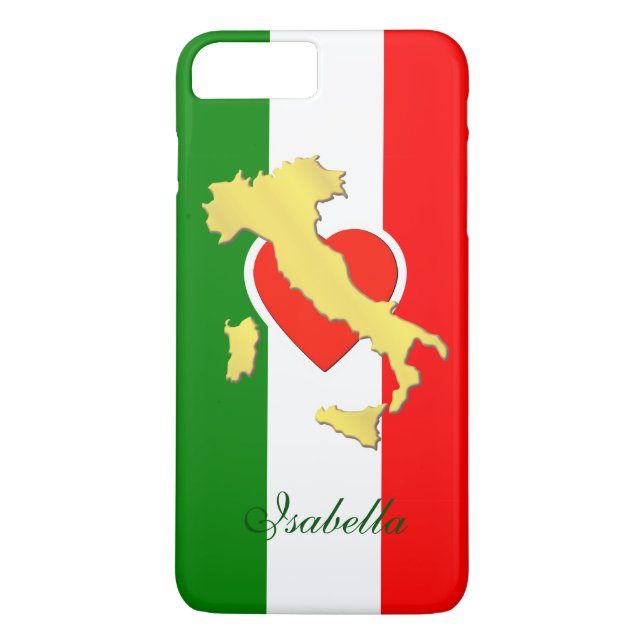 Para iPhone, Case-Mate Capa de telefone de Sinalizador Italiano do Mapa D (Verso)