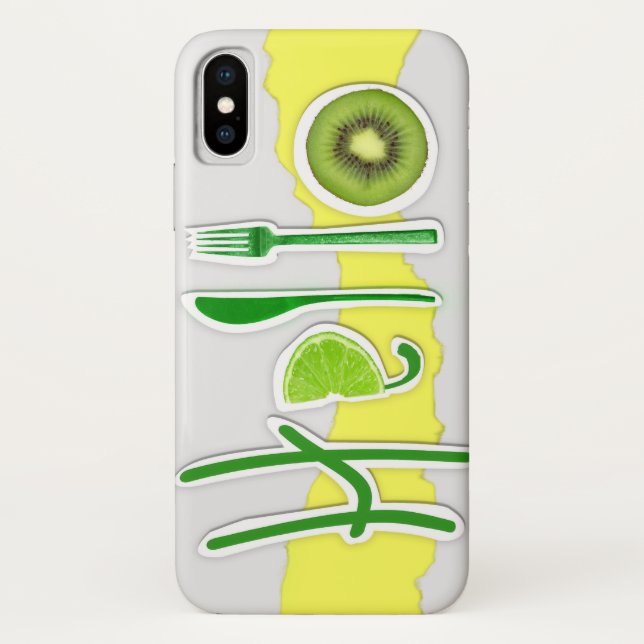 Para iPhone, Case-Mate Capa de telefone iPhone X Verde Amarelo Alô Divert (Verso)