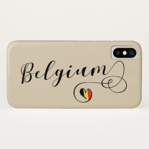 Para iPhone X Capa de telefone móvel de Bélgica do coração,