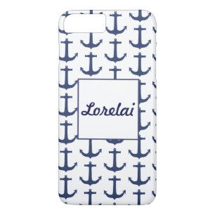 iPhone 8 Plus/7 Plus Capa de telefone personalizada tema náutico âncora