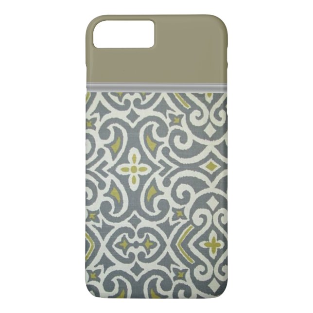 Para iPhone, Case-Mate Capa de telefone verde do Damask (Verso)