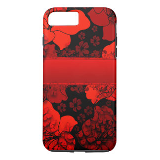 iPhone 8 Plus/7 Plus Design vermelho da capa de telefone da flor