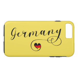 iPhone 8 Plus/7 Plus Heart Germany Cell Capa de telefone, Alemão