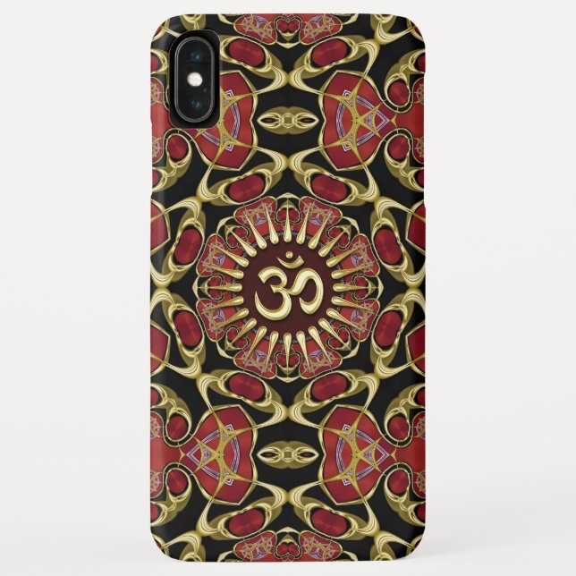 Para iPhone, Case-Mate Sânscrito Om Dourado + capa iphone 3 Barroco Verme (Verso)