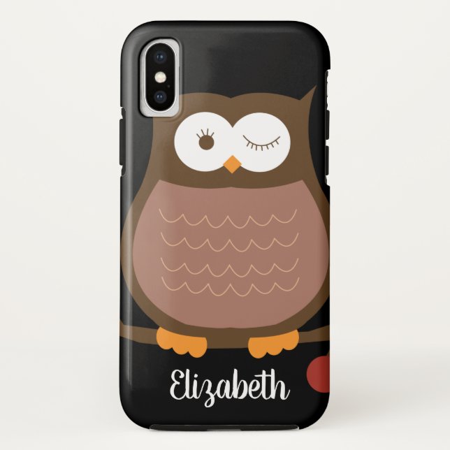 Para iPhone, Case-Mate Trendy Brown Owl com Capa de telefone de Célula (Verso)