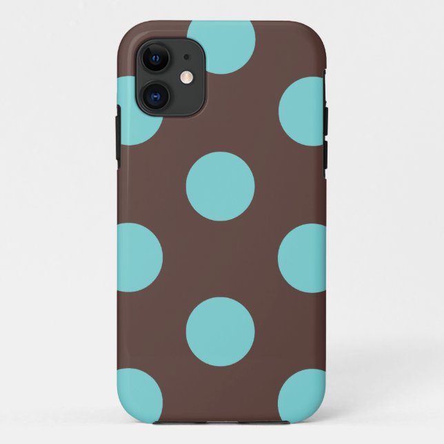 Para iPhone Da Case-Mate Capa de telefone: Bolinhas (Castanho e Azul) (Verso)