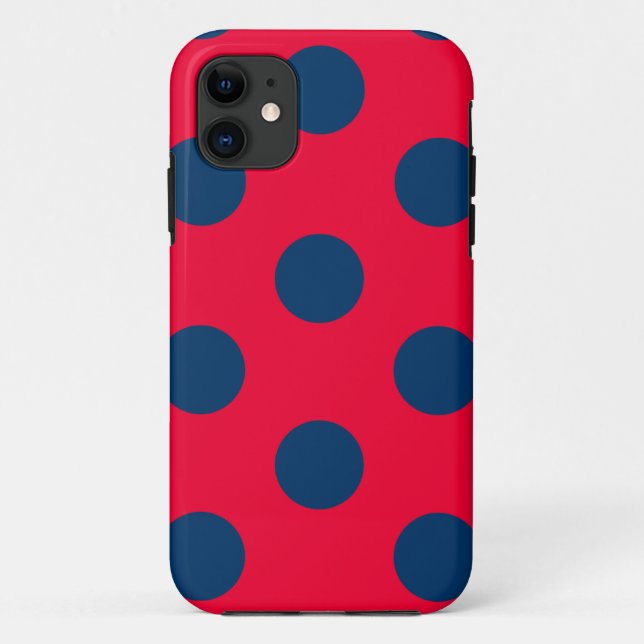 Para iPhone Da Case-Mate Capa de telefone Bolinhas Vermelho e Marinho Azul (Verso)