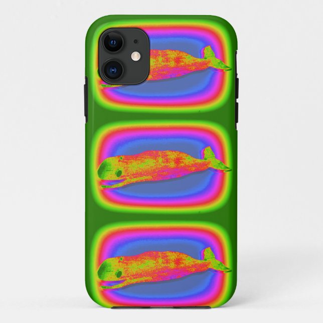 Para iPhone Da Case-Mate capa de telefone de baleias psicodélicas sorrident (Verso)