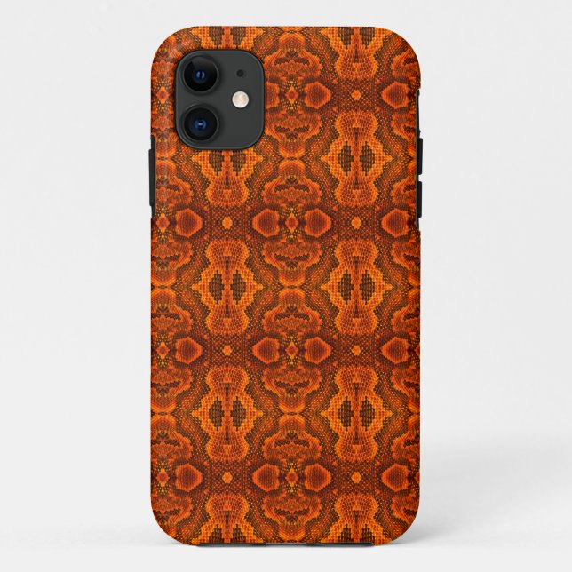 Para iPhone Da Case-Mate Capa de telefone de Textura de Cobra Laranja (Verso)