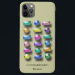 Para iPhone Da Case-Mate Capa de telefone - Três Botões Dimensionais<br><div class="desc">Os botões 3D,  em retângulos e círculos,  são mostrados em várias cores pastel. O texto "Dispositivo de Comunicação" é uma etiqueta na parte inferior.</div>