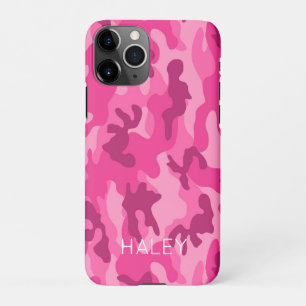 Para iPhone Pink Camo Seu Nome Capa de telefone Moderna