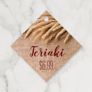 Para Lembrancinhas 12 Etiquetas de preço de trigo no Burlap Sack Cou