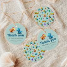 3d Dino dinossauro chá de fraldas Favor Etiquetas