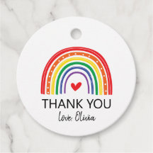 Arco-Íris Aniversário Obrigado Por Etiquetas Favor