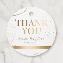 Para Lembrancinhas Chá de fraldas Sparkle Dourado Obrigado Etiquetas 